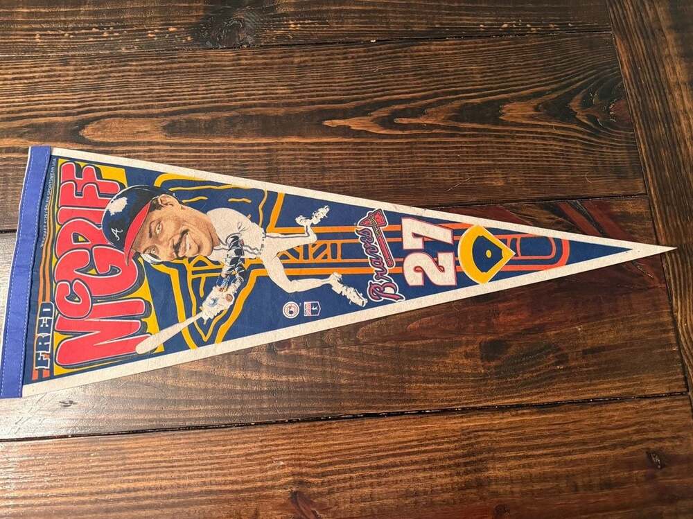 Vintage Fred McGriff Atlanta Braves Salem Sportswear / WinCraft Pennant
